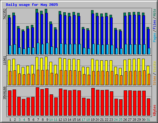 Daily usage for May 2025